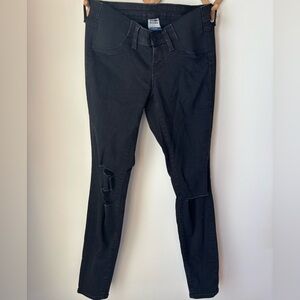 Old Navy maternity jean pants. Side stretch. Distress look.
